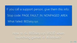 How to fix BEDaisy.sys BSOD when launching games in Windows?